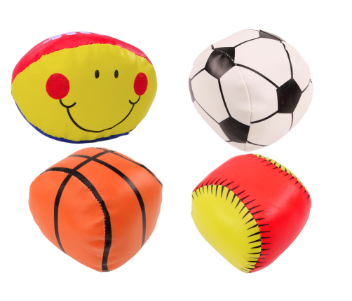 Soft Sports Balls Basketball Rugby Football Baseball Set of 4.