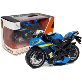 Sports Motorcycle with Sounds 1:14 Blue