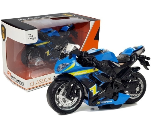 Sports Motorcycle with Sounds 1:14 Blue