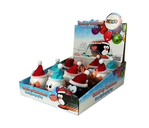 Set of wind up Christmas toys Penguin  12 pieces reindeer Snowman Santa Claus