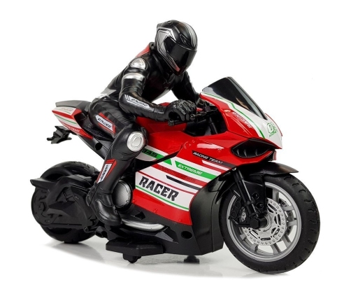 Sports Motorcycle 2.4G Remote Controlled Racer Range 35m Red