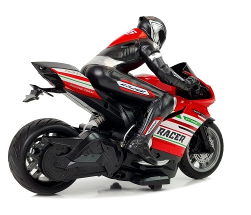 Sports Motorcycle 2.4G Remote Controlled Racer Range 35m Red