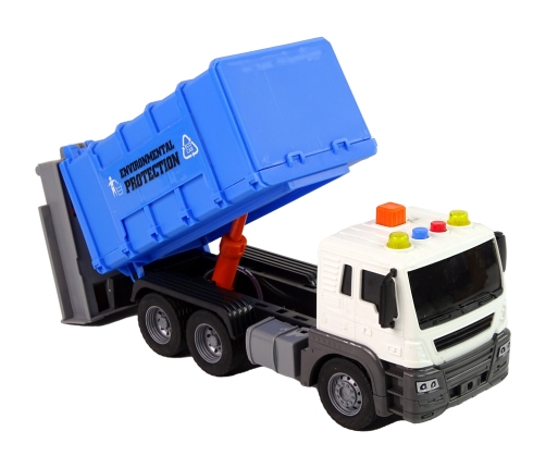 Rubbish truck Friction Drive Sound Blue 1:16 Waste Segregation