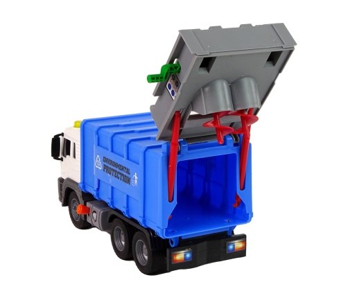 Rubbish truck Friction Drive Sound Blue 1:16 Waste Segregation