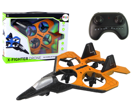 RC Drone Plane Orange Fighter Remote Controlled Pilot