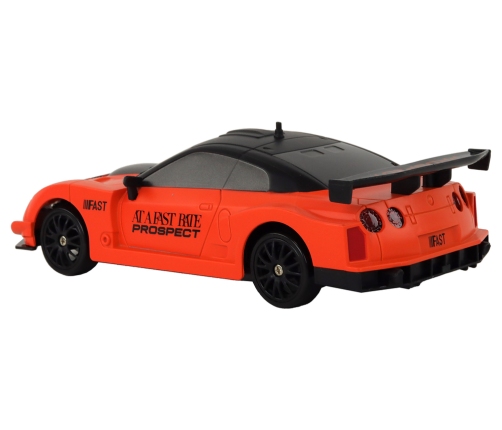 Remote Controlled Sports Car R/C 1:24 Orange Interchangeable Wheels