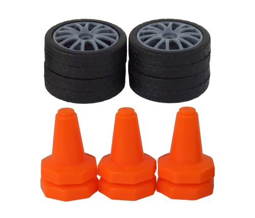 Remote Controlled Sports Car R/C 1:24 Orange Interchangeable Wheels