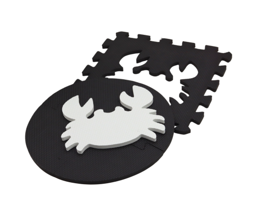 Soft Puzzle Mat Contrasting Educational EVA Foam Black and White 19 pieces.