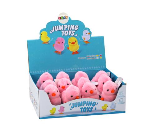 Jumping Chicken Wind-Up Plush Toy Decoration Pink