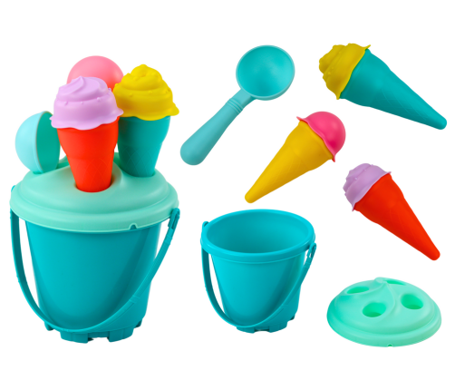 Sand Ice Bucket Set with Spatula Blue 6 pcs.