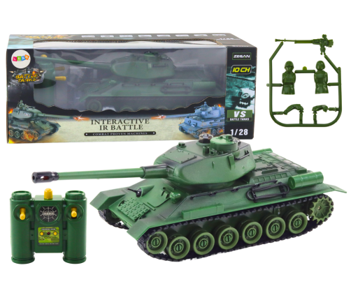 Remote Controlled Military Tank RC 1:28 Rotating Turret Green