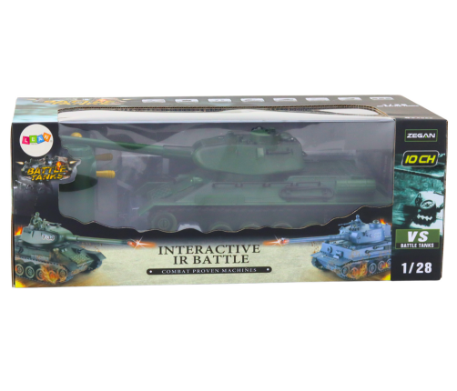 Remote Controlled Military Tank RC 1:28 Rotating Turret Green