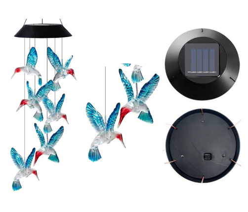 Solar Hummingbirds Birds LED Colorful Light