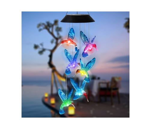 Solar Hummingbirds Birds LED Colorful Light