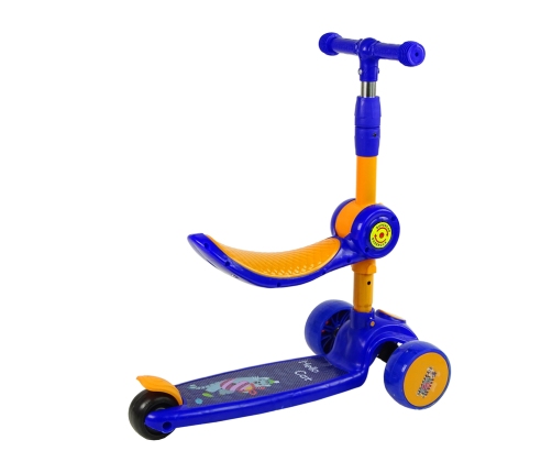 Three-wheeled balance scooter Saddle Blue Music Diodes Cat