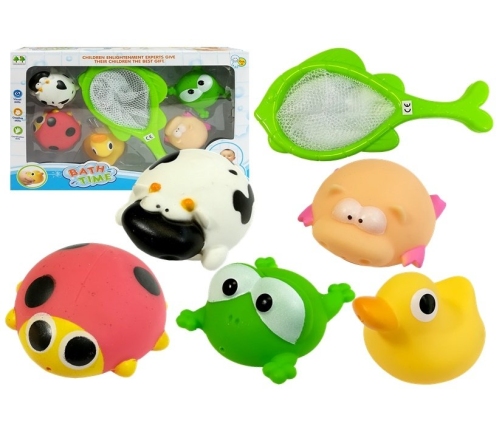 Big Set of Toy Fish For Bathing + Strainer