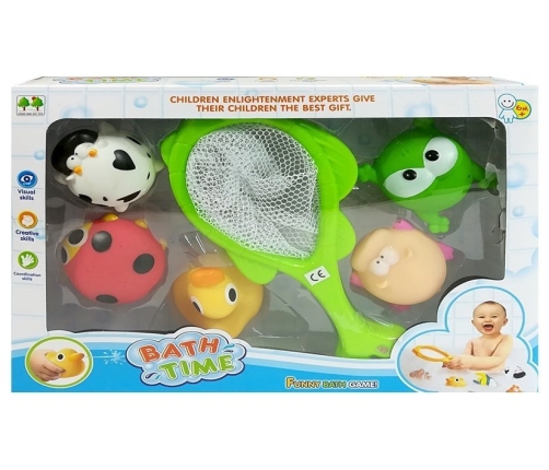 Big Set of Toy Fish For Bathing + Strainer