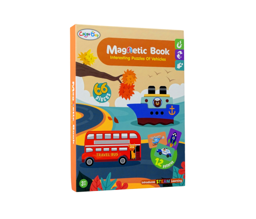 Magnetic Jigsaw Book Vehicles Cards Helicopter Police