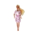 Children's Doll Long Blonde Hair Bathrobe Pink Bathtub Bathroom