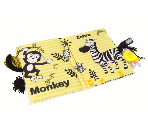 Soft Book Animals Black Yellow