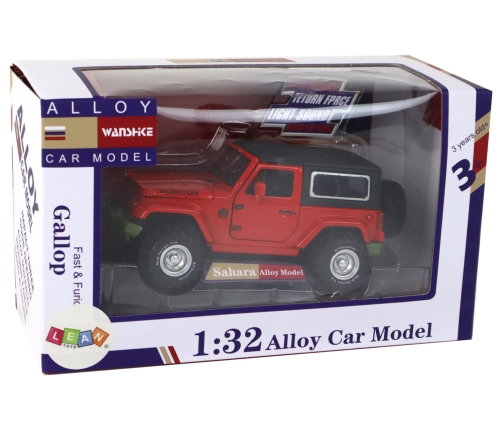 Off-Road Car Battery Powered Friction Drive Metal Red 1:32