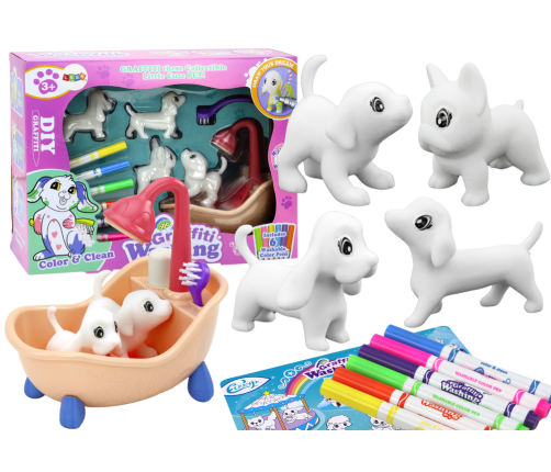 Artistic Kit DIY Bathing Salon For Dogs, Figurines, Markers