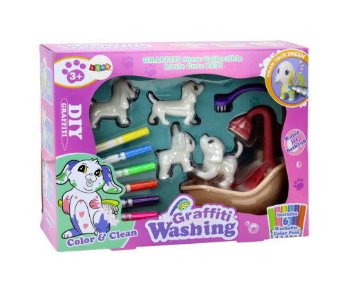 Artistic Kit DIY Bathing Salon For Dogs, Figurines, Markers