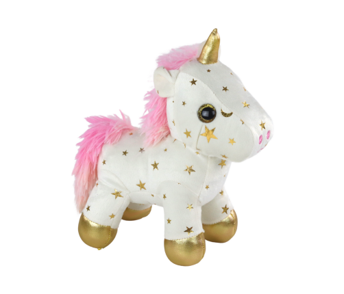 Unicorn Plush Sleeping Animal Lullaby White With Stars Set