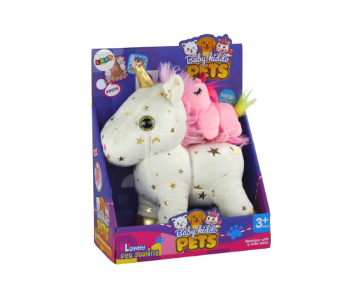 Unicorn Plush Sleeping Animal Lullaby White With Stars Set