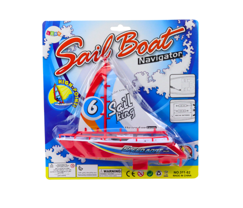 Floating Boat Battery Powered Water Toy Red