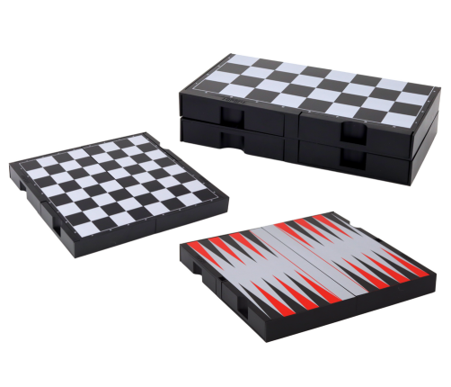 3in1 Game Set Magnetic Board Chess Checkers Backgammon