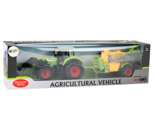 Agricultural Tractor Excavator With Sprayer Drive Green