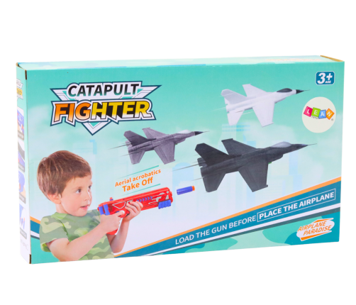 2in1 Dart Gun Airplane Launcher Blue