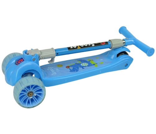 Tricycle Balance Scooter Luminous Blue Wheels Crocodile