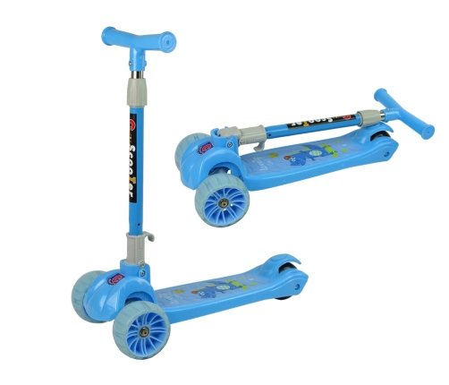 Tricycle Balance Scooter Luminous Blue Wheels Crocodile