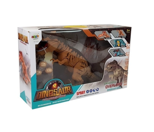 Battery Operated Dinosaur Tyrannosaurus Lays Eggs Brown with Steam