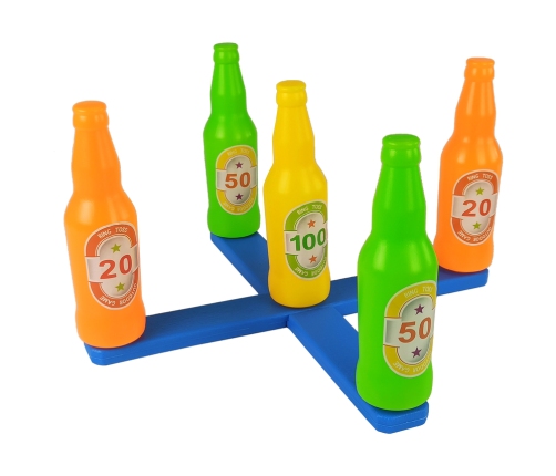 Handball Game Hoop Throw Coloured Bottles Points