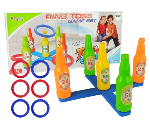 Handball Game Hoop Throw Coloured Bottles Points