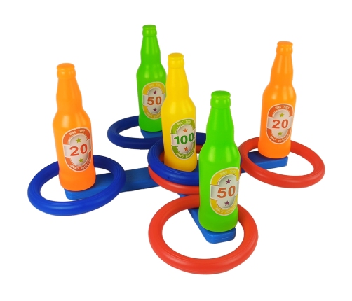 Handball Game Hoop Throw Coloured Bottles Points