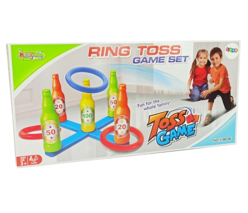 Handball Game Hoop Throw Coloured Bottles Points