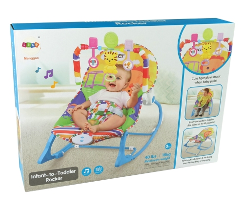 Rocking Chair 2in1 Blue Tiger Sounds Vibration