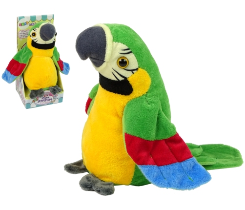 Interactive Talking Green Parrot Repeating Words