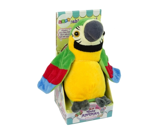 Interactive Talking Green Parrot Repeating Words