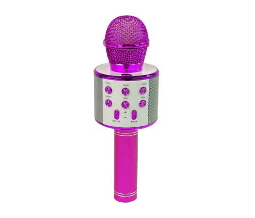 Wireless Microphone USB Speaker Karaoke Recording Model WS-858 Pink