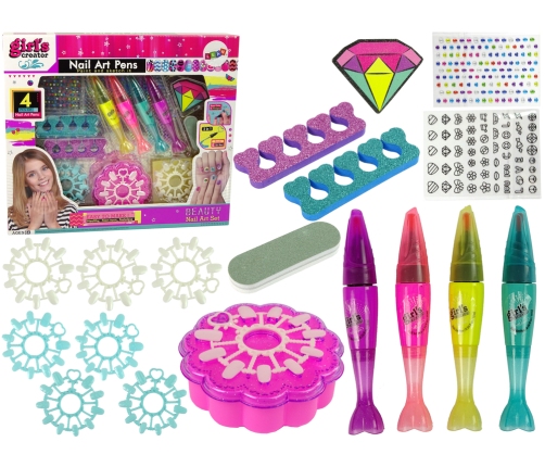 Nail Painting Set Nail Lacquers Pens Coloured Stickers