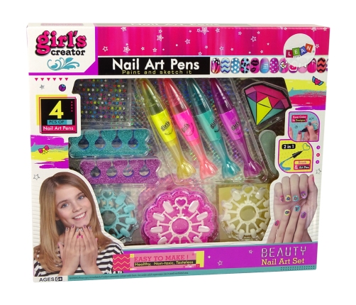 Nail Painting Set Nail Lacquers Pens Coloured Stickers