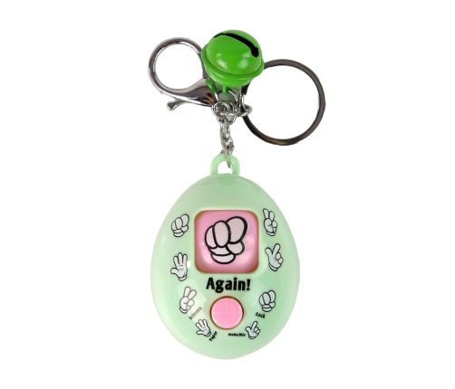 Key ring Game Paper Stone Scissors Green