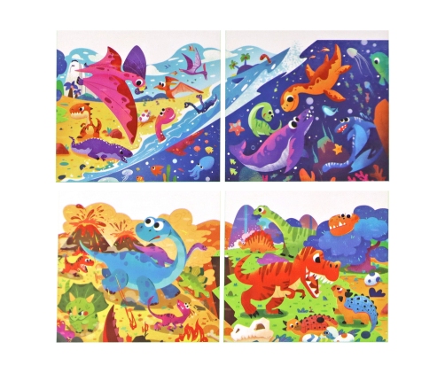 Puzzle Dinosaur World 4 in 1 Puzzle Dinosaurs 4 Pictures 73 Pieces.