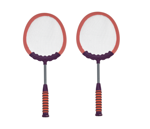 Set of 2 Badminton rackets, 2 Badminton shuttles, pink