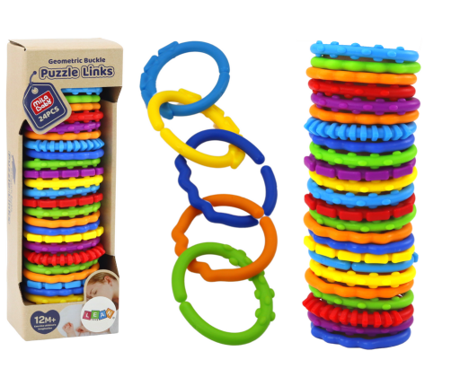 Colorful sensory bracelets for babies, 24 pieces